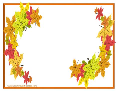 Free Thanksgiving Border Templates - Customizable & Printable