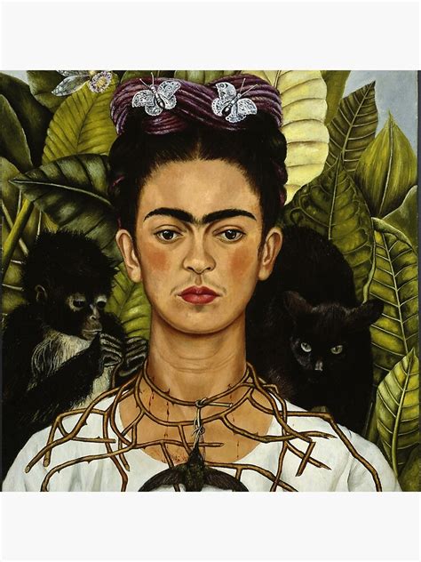 "Frida Kahlo's self portrait with monkey and cat" Coasters (Set of 4) by TiendaTina | Redbubble