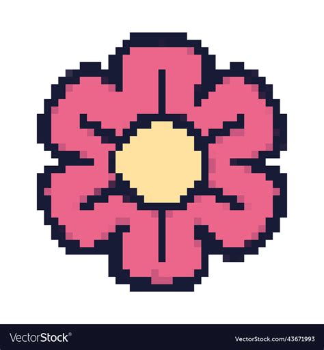 Flower pixel art Royalty Free Vector Image - VectorStock