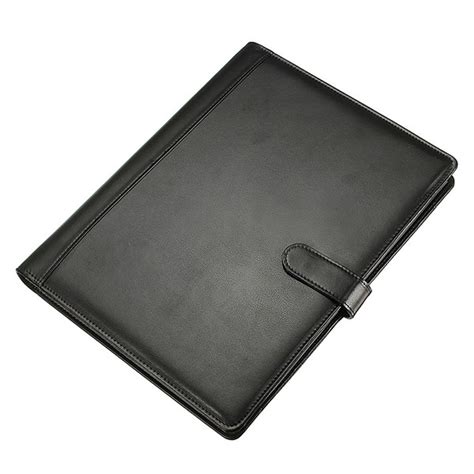 Leather Folder A4 briefcase Conference Folder Black Office & School ...