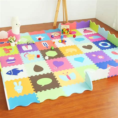 Baby Play Mat Stitching Foam Interlocking Floor Tiles Exercise Gym ...