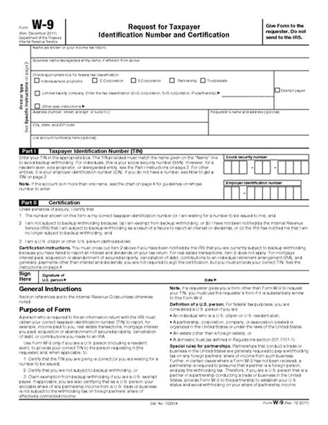 Blank W 9 Form Printable 2024