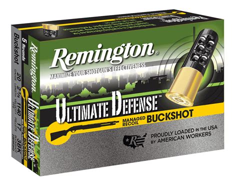 Remington Ammunition 20681 Ultimate Defense Buckshot 20 Gauge 2.75″ 3 ...