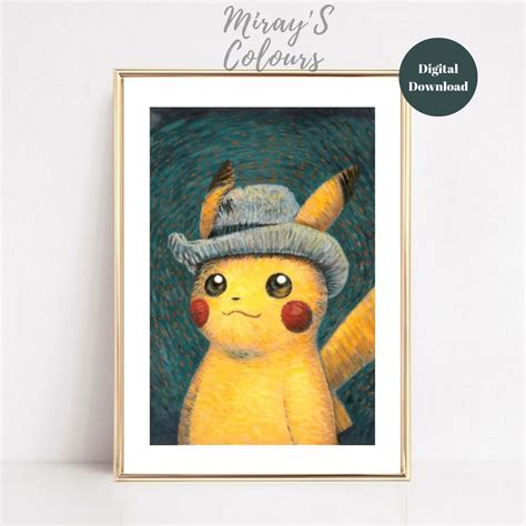 Pikachu Van Gogh Print, Pikachu Artwork, Pikachu İllustrator, Pokemon ...