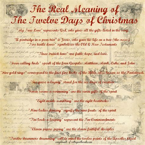 Religious Meaning Of The 12 Days Of Christmas Song - Printable Online