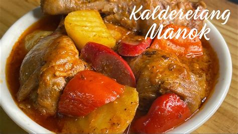 KALDERETANG MANOK (Chicken Caldereta) Recipe - YouTube