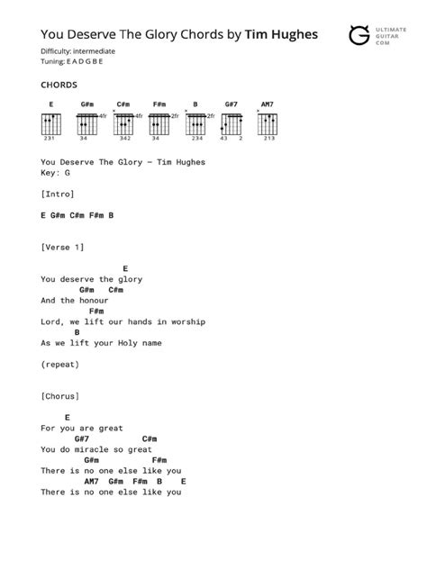 You Deserve The Glory Chords | PDF