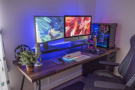 New desk RGB and clean cables feels good. | Gaming room setup, Computer desk setup, Computer setup