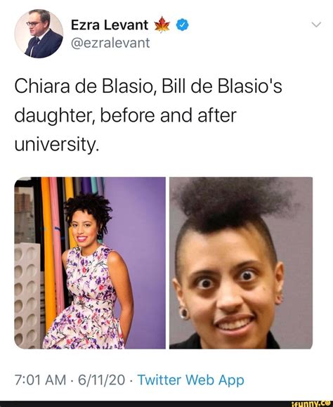 Chiara de Blasio, Bill de Blasio's daughter, before and after university. 7:01 AM Twitter Web ...