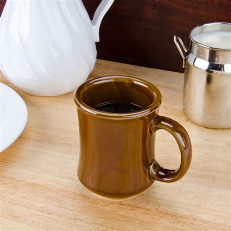 7 oz. Brown Princess Bell Shaped China Coffee Mug - 36/Case