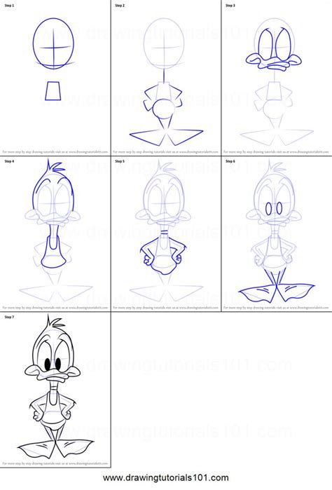 How to Draw Plucky Duck from Animaniacs Printable Drawing Sheet by ...