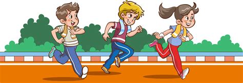 niños corriendo ilustración de vector de dibujos animados de carrera 16825673 Vector en Vecteezy