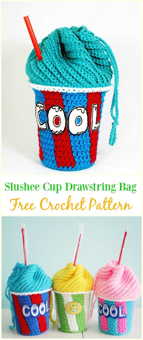 Crochet Drawstring Bags Free Patterns & DIY Tutorials