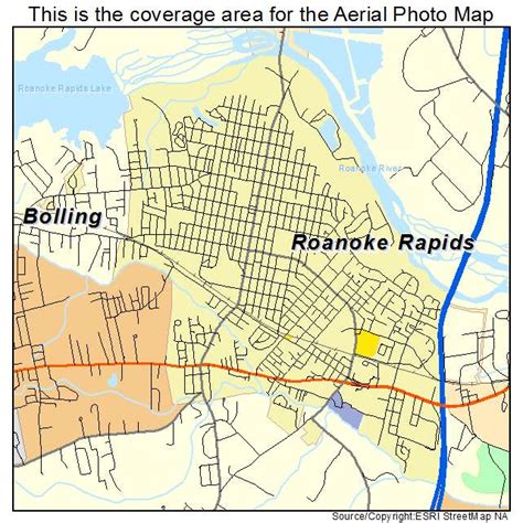 Aerial Photography Map of Roanoke Rapids, NC North Carolina