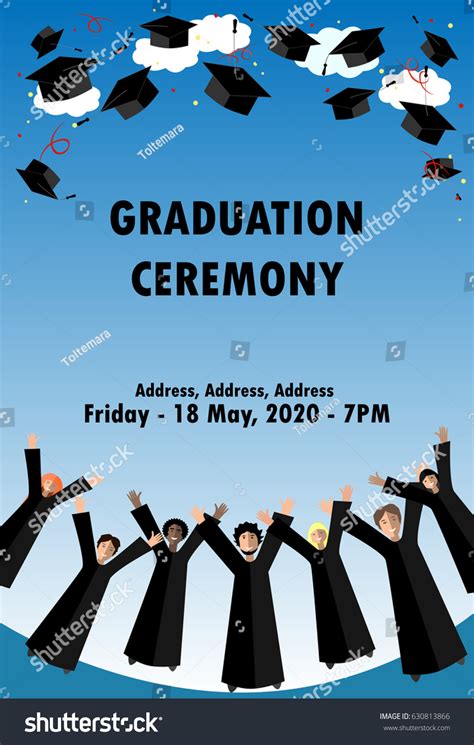 Graduation Ceremony Banner Happy Graduates Graduate Stock Vector ...