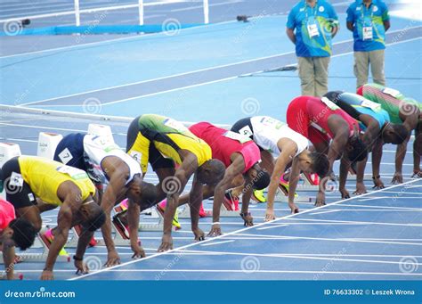 Usain Bolt at 100m Start Line at Rio2016 Olympics Editorial Photography - Image of stadium, 100m ...