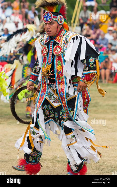 Pow Wow Native Dancer in Traditional Regalia at the Six Nations of the Grand River Champion of ...