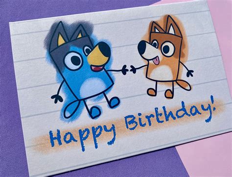 Bluey and Bingo happy Birthday Card // Bluey Birthday // - Etsy UK