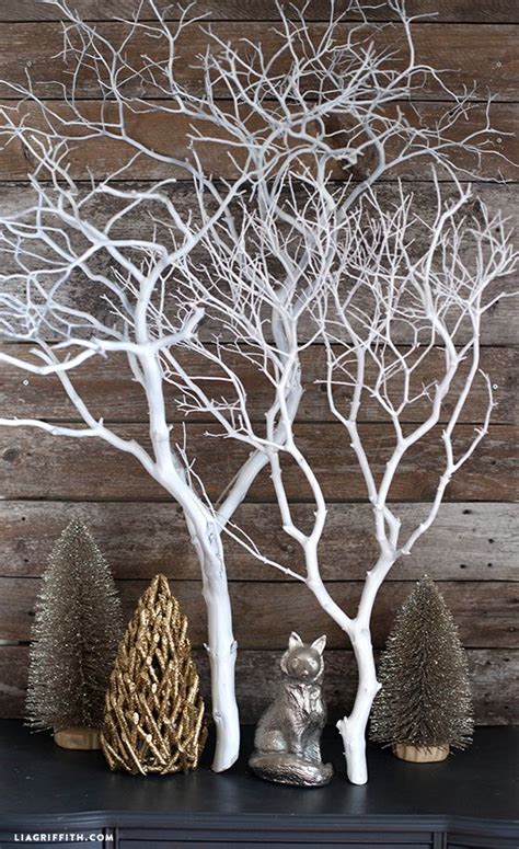 Decorating with My White Painted Manzanita Branch | Christmas deco ...