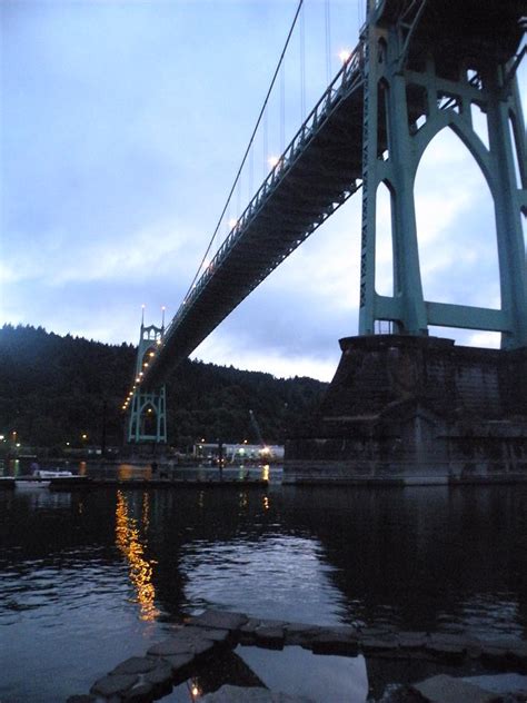 St. Johns Bridge / Willamette River Photograph by April Hendricks