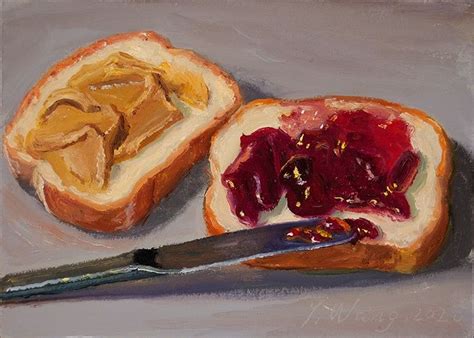 Peanut Butter And Jelly Sandwich | Food painting, Food art, Peanut ...