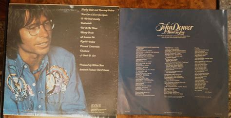 Photo and graphics on the back of the John Denver "I Want to Live" album cover, and on the insert.