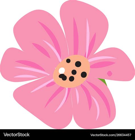 Tropical pink flower icon cartoon style Royalty Free Vector