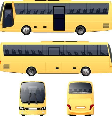 Yellow bus vector material free download