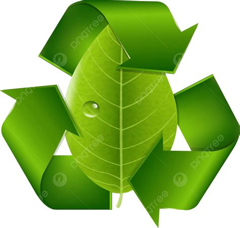 Recycle Symbol With Leaf Innovation Leaves Background Vector, Innovation, Leaves, Background PNG ...