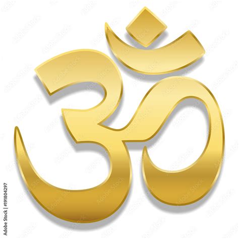 Golden Aum or Om symbol. Spiritual healing symbol of hinduism and ...