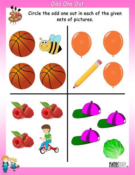 Recommendation Odd One Out Worksheets For Grade 1 Insect Kindergarten