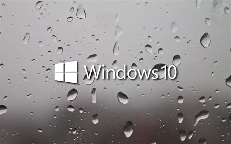 Windows 10 white text logo on a wet window wallpaper - Computer wallpapers - #45267