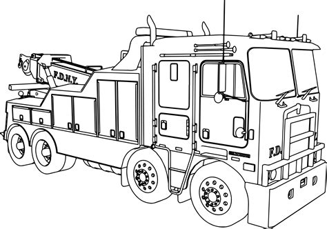 Kenworth Wrecker Fire Truck Coloring Page Kenworth Wrecker Fire Truck Coloring P On Fuller Fire ...