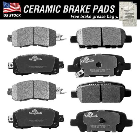 Front & Rear Ceramic Disc Brake Pads For 2017 2016 2015 2014 2013 ...