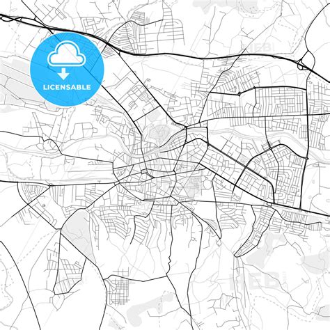 Vector PDF map of Niš, Serbia - HEBSTREITS