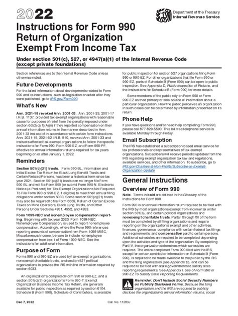 2022 Form IRS 990 Instructions Fill Online, Printable, Fillable, Blank ...