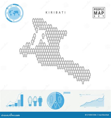 Kiribati People Icon Map. Stylized Vector Silhouette of Kiribati ...