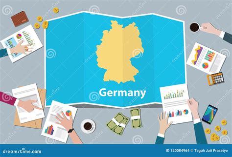 Germany Economy Country Growth Nation Team Discuss with Fold Maps View ...