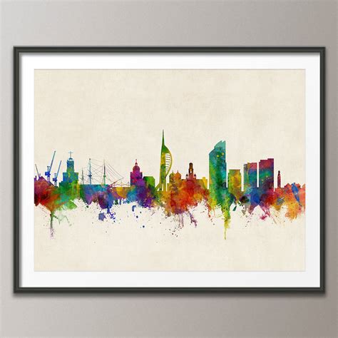 portsmouth england city skyline by artpause | notonthehighstreet.com