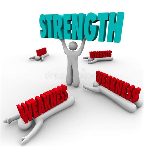 Strength Vs Weakness Person Lifting Word Strong Stock Illustration - Illustration of potency ...