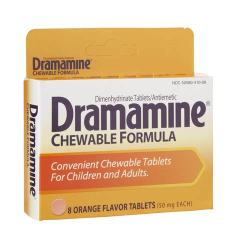 Dramamine Chewable Tablets - patient information, description, dosage ...