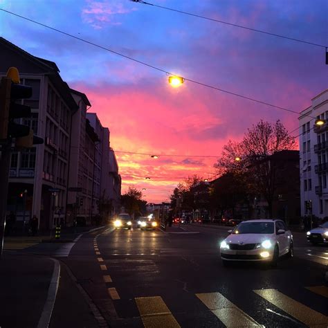 Sunset yesterday in Zurich : r/zurich