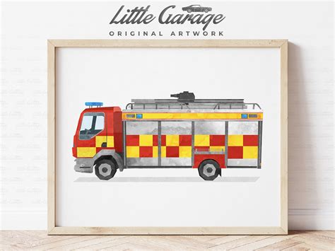 Fire Truck Wall Art Fire Engine Print Transportation Print | Etsy