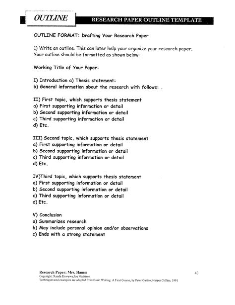 Research Paper Outline Templates