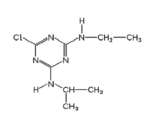 Chemical structure of s-triazine herbicide atrazine. | Download ...