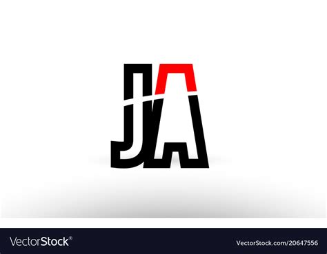 Black white alphabet letter ja j a logo icon Vector Image