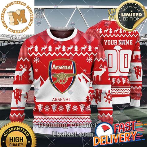 Arsenal Personalized 3D Ugly Christmas Sweater For Holiday 2023 Xmas Gifts - Mugteeco