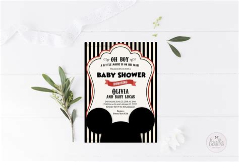 Mickey Mouse Baby Shower Invitation Mickey Baby Shower - Etsy