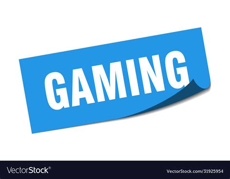 Gaming sticker square isolated sign Royalty Free Vector