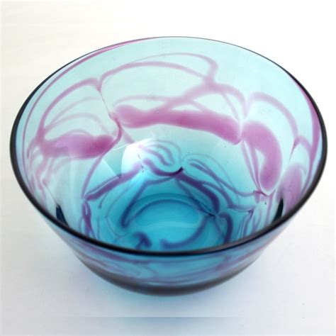 A selection of unusual, colourful unique handmade glass bowls